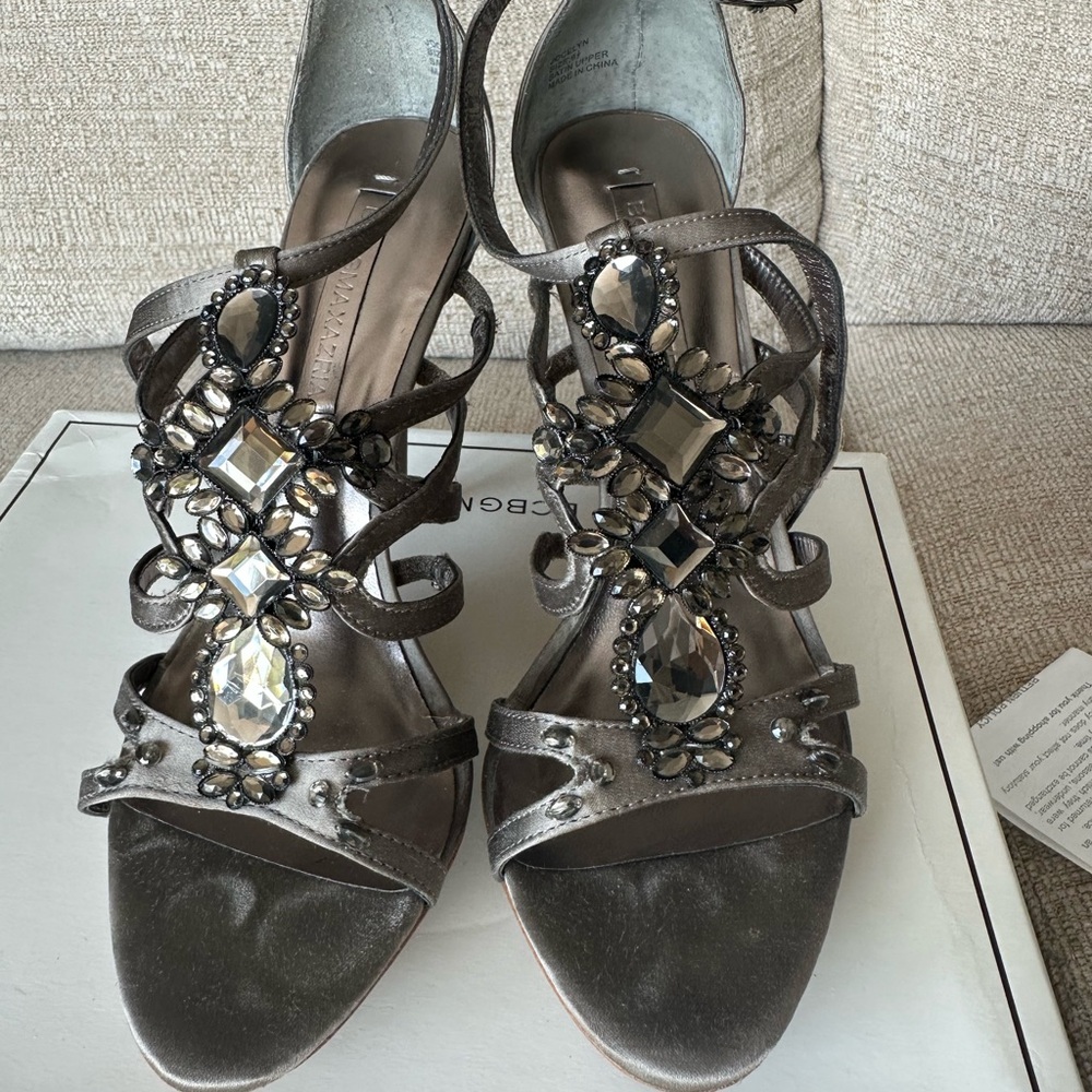 BCBGMaxAzria Silver Strappy Heels